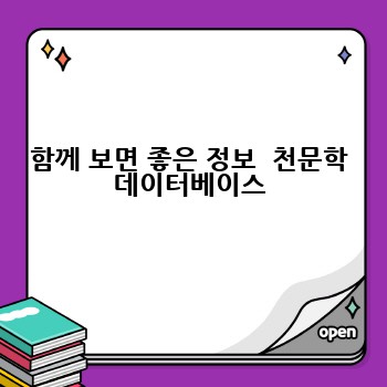 함께 보면 좋은 정보  천문학 데이터베이스