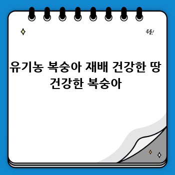 유기농 복숭아 재배 건강한 땅 건강한 복숭아