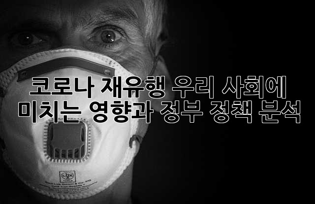 코로나 재유행: 우리 사회에 미치는 영향과 정부 정책 분석