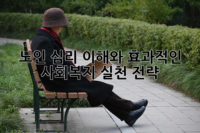 노인 심리 이해와 효과적인 사회복지 실천 전략