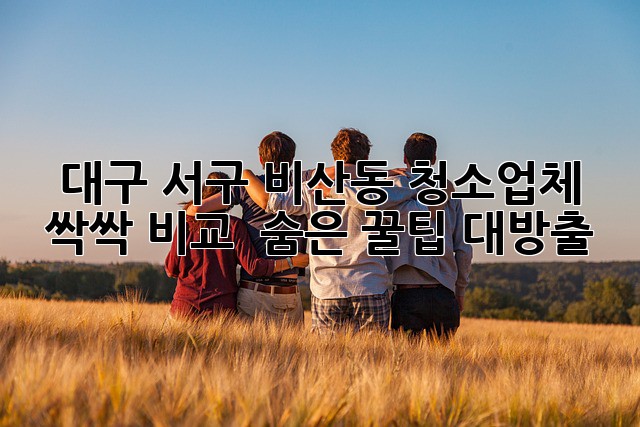 대구 서구 비산동 청소업체 싹싹 비교! ✨ 숨은 꿀팁 대방출