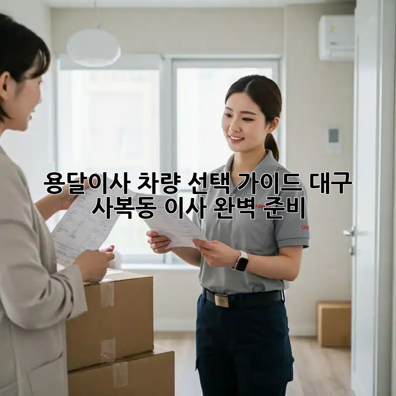 용달이사 차량 선택 가이드: 대구 사복동 이사 완벽 준비